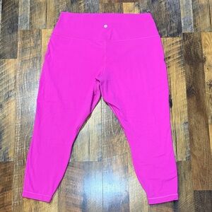 Pink Lululemon Leggings Size 20 Cropped Barbiecore Preppy